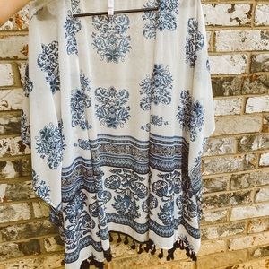Xhilaration Elegant Blue Kimono / Swim Coverup